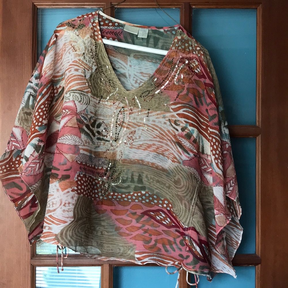 Sheer Beaded Ladies Top